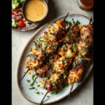 Bang bang chicken skewers