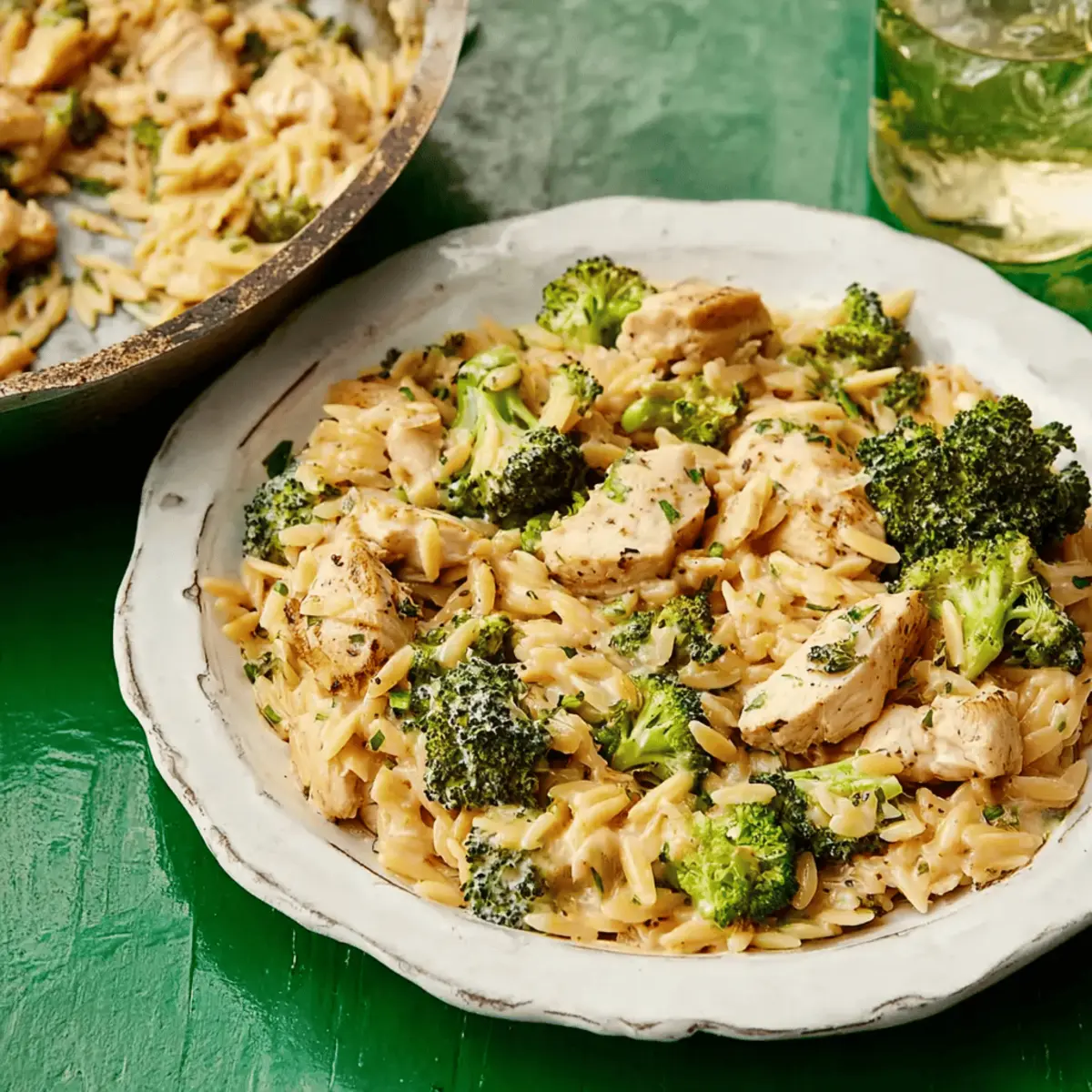 Cheesy One-Pot Chicken-Broccoli Orzo: Easy Comfort Delight