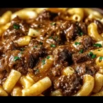 Creamy Garlic Beef Pasta