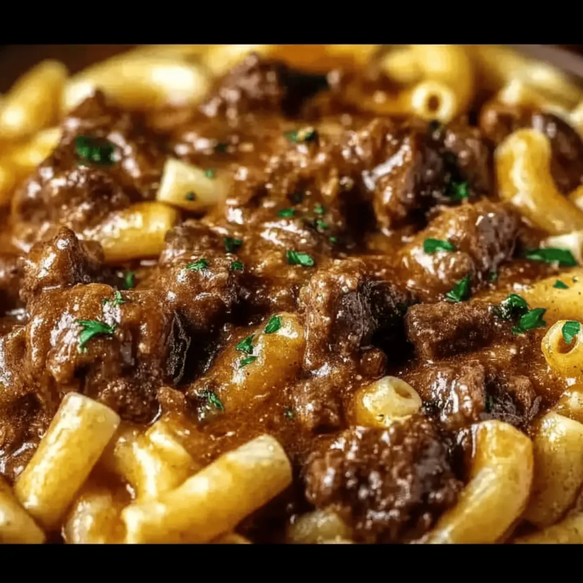 Creamy Garlic Beef Pasta