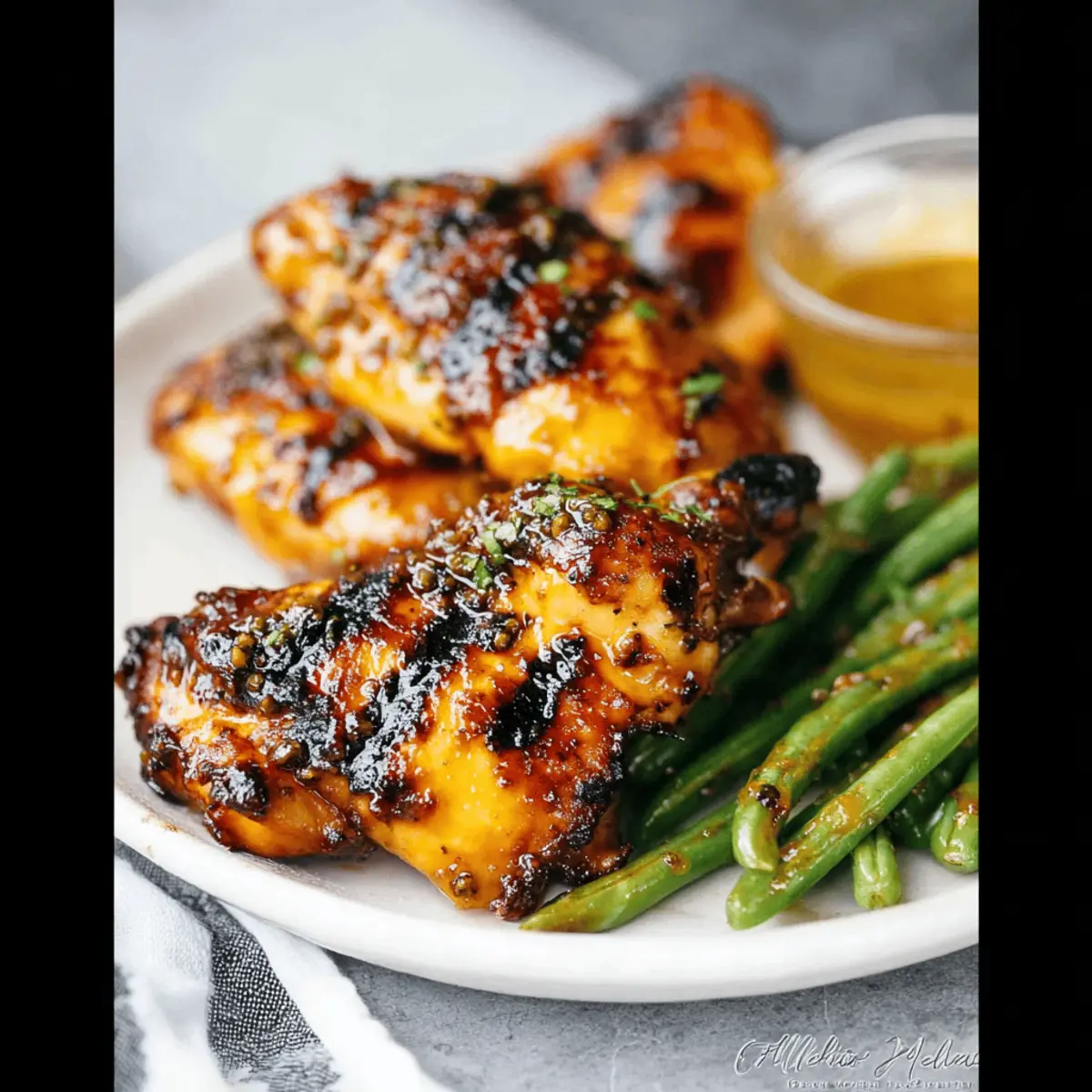 Grilled Honey Mustard Chicken: Juicy Flavor with Green Beans