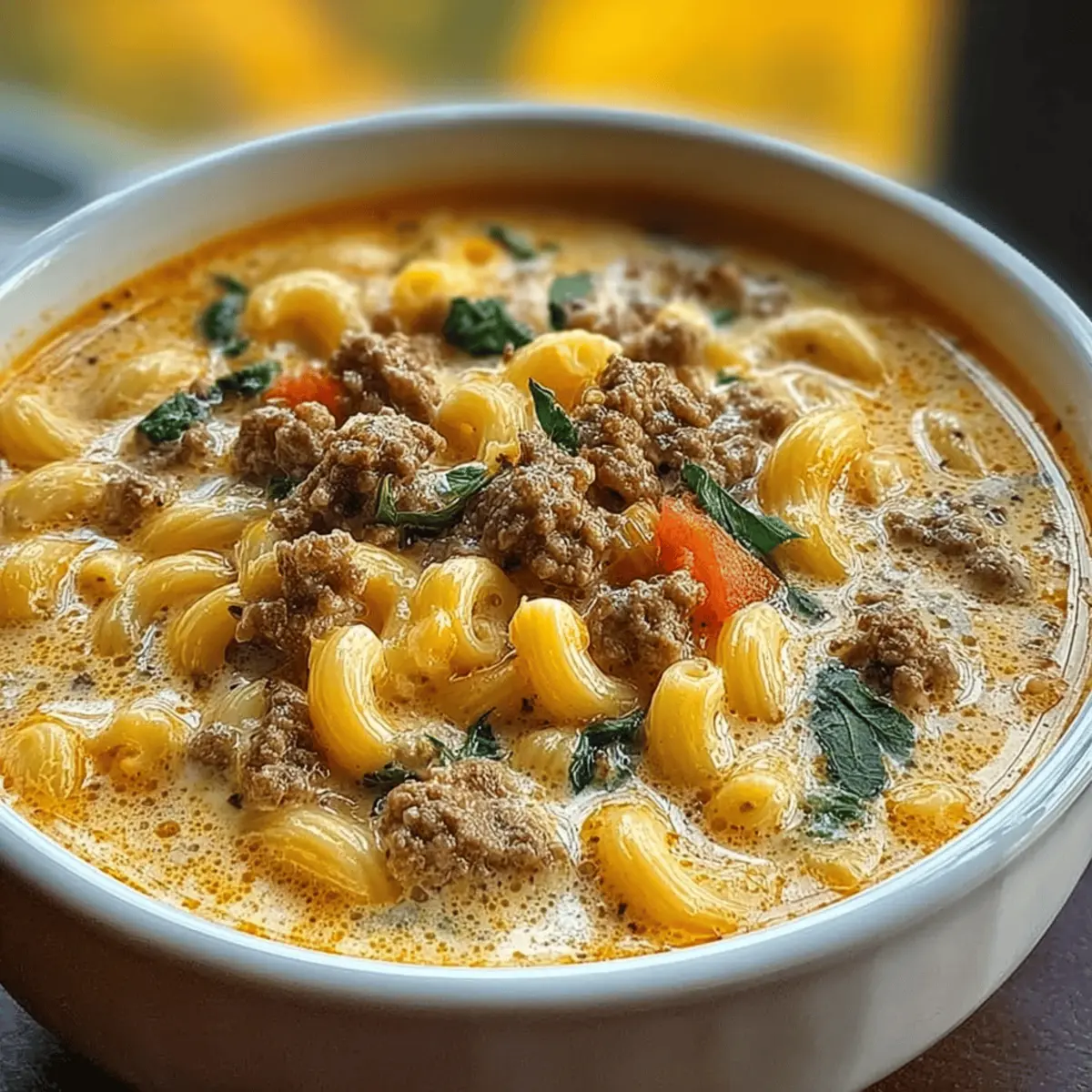 One-Pot Macaroni Cheeseburger Soup: Easy Comfort in Every Bite