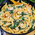 Cheese Shrimp Penne Pasta & Spinach