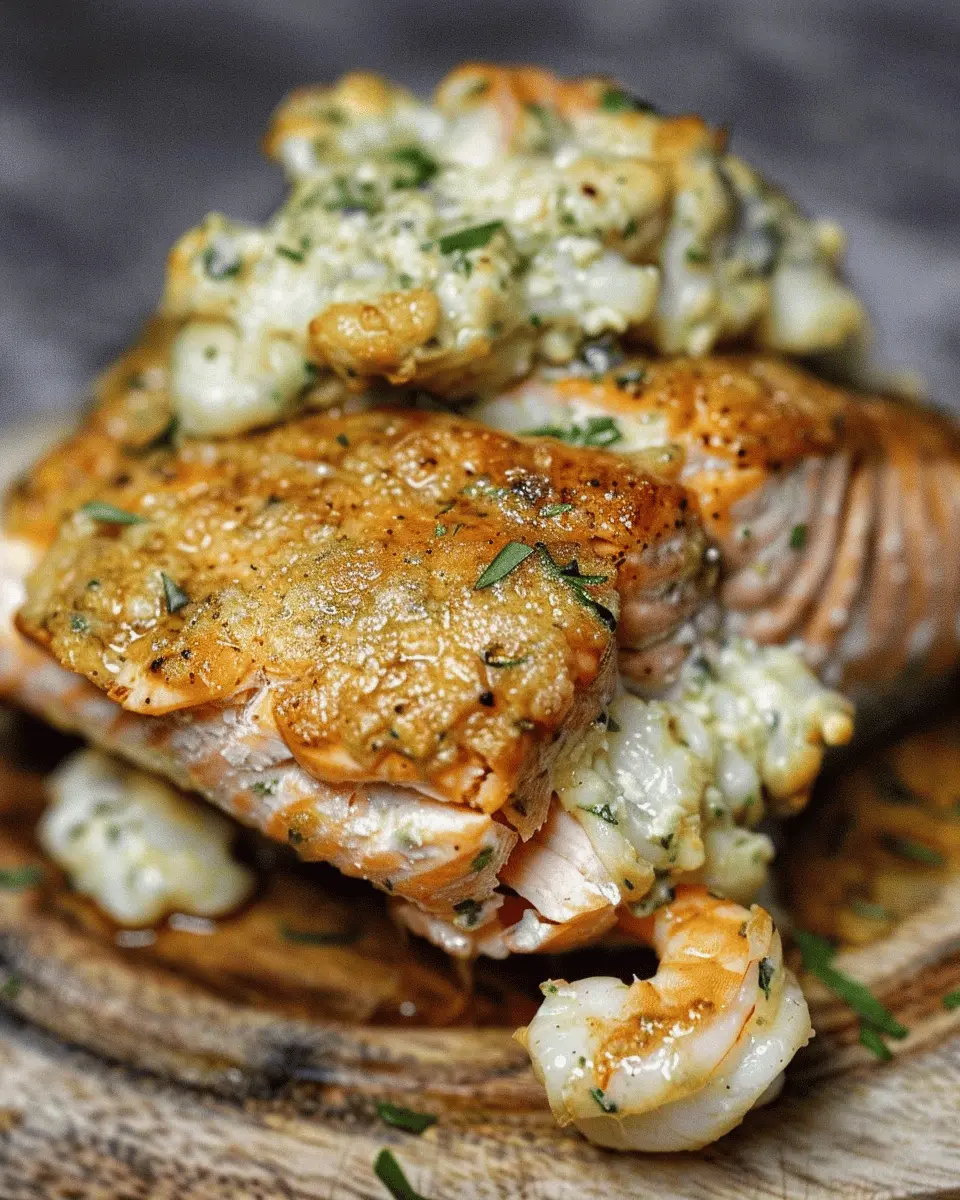 Crab & Shrimp Stuffed Salmon