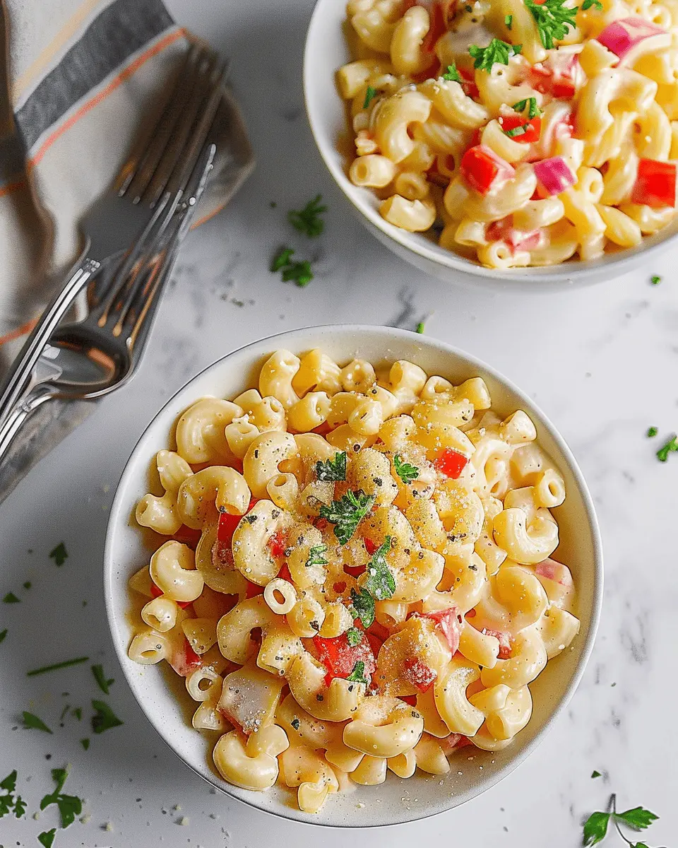 Creamy Pasta Salad with Turkey Bacon and Chicken Ham Delight