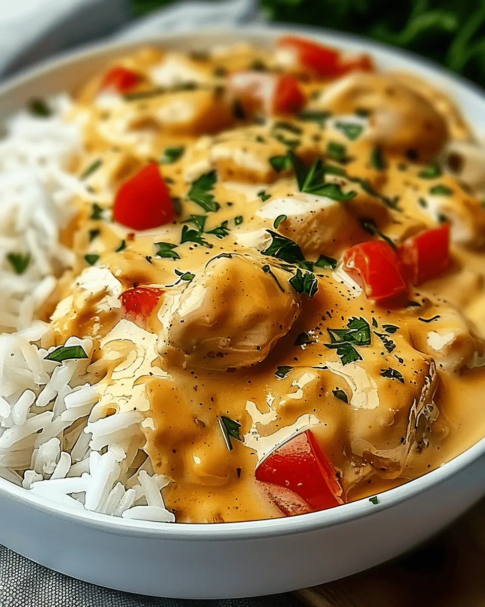 Creamy Smothered Chicken and Rice with Turkey Bacon Delight