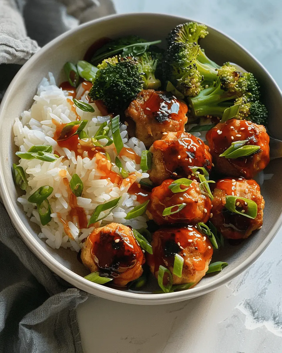 Hot Honey Chicken Meatball Bowls: Quick and Indulgent Comfort Food