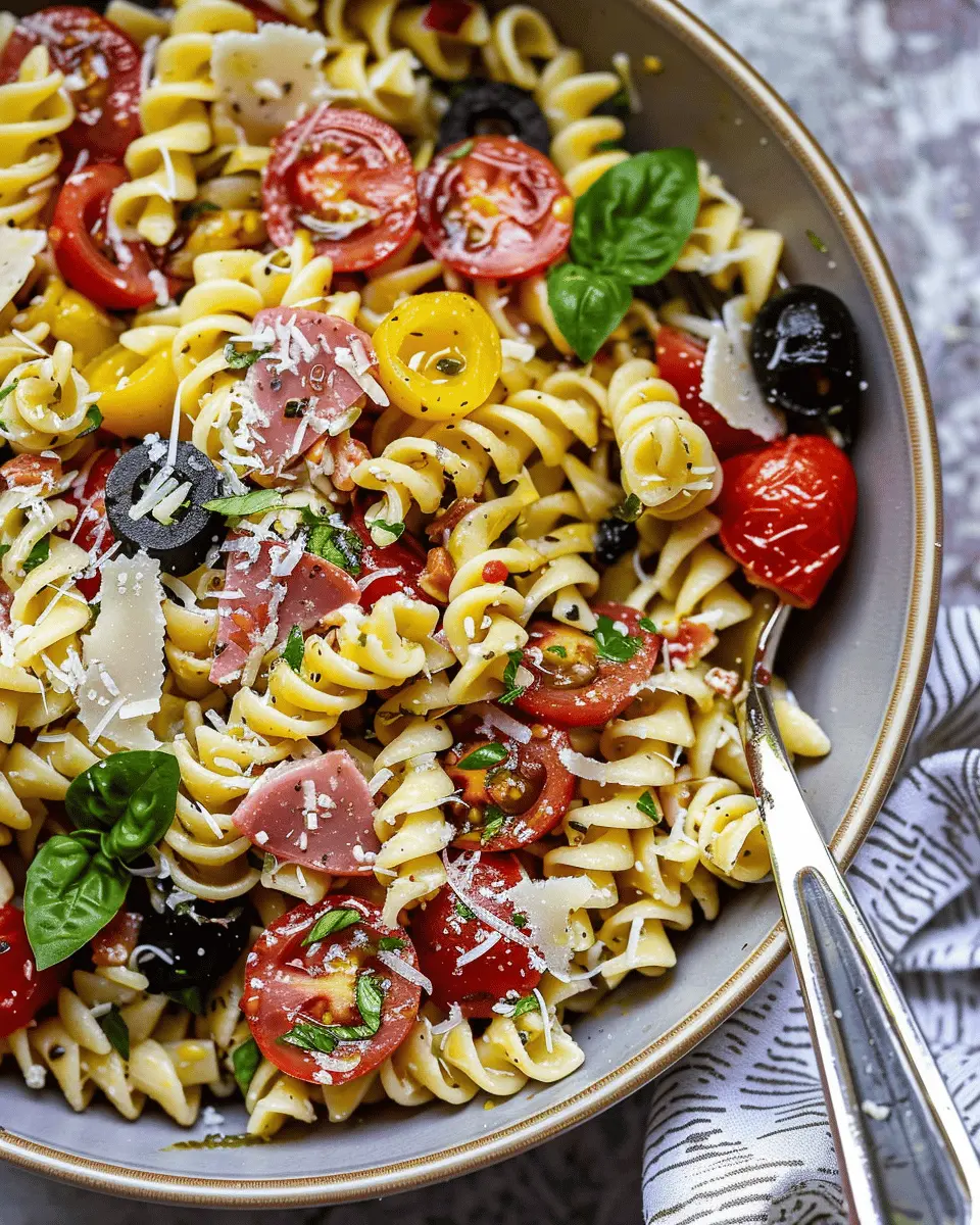 Italian Pasta Salad: Best Fresh Recipe with Turkey Bacon and Chicken Ham
