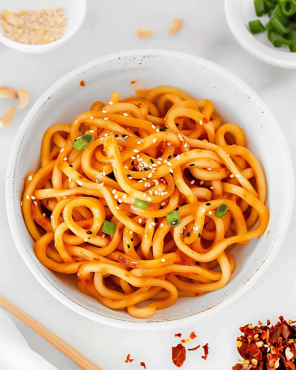 Spicy Chili Garlic Udon Noodles: Quick and Tasty Homemade Delight