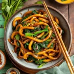 Stir-Fried Garlic Chili Udon Noodles (15-Min)