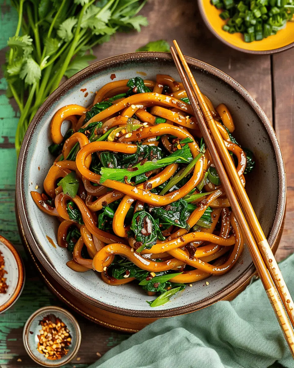 Stir-Fried Garlic Chili Udon Noodles: Quick, Delicious, and Easy