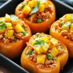 Teriyaki Pineapple Chicken & Rice Stuffed Peppers