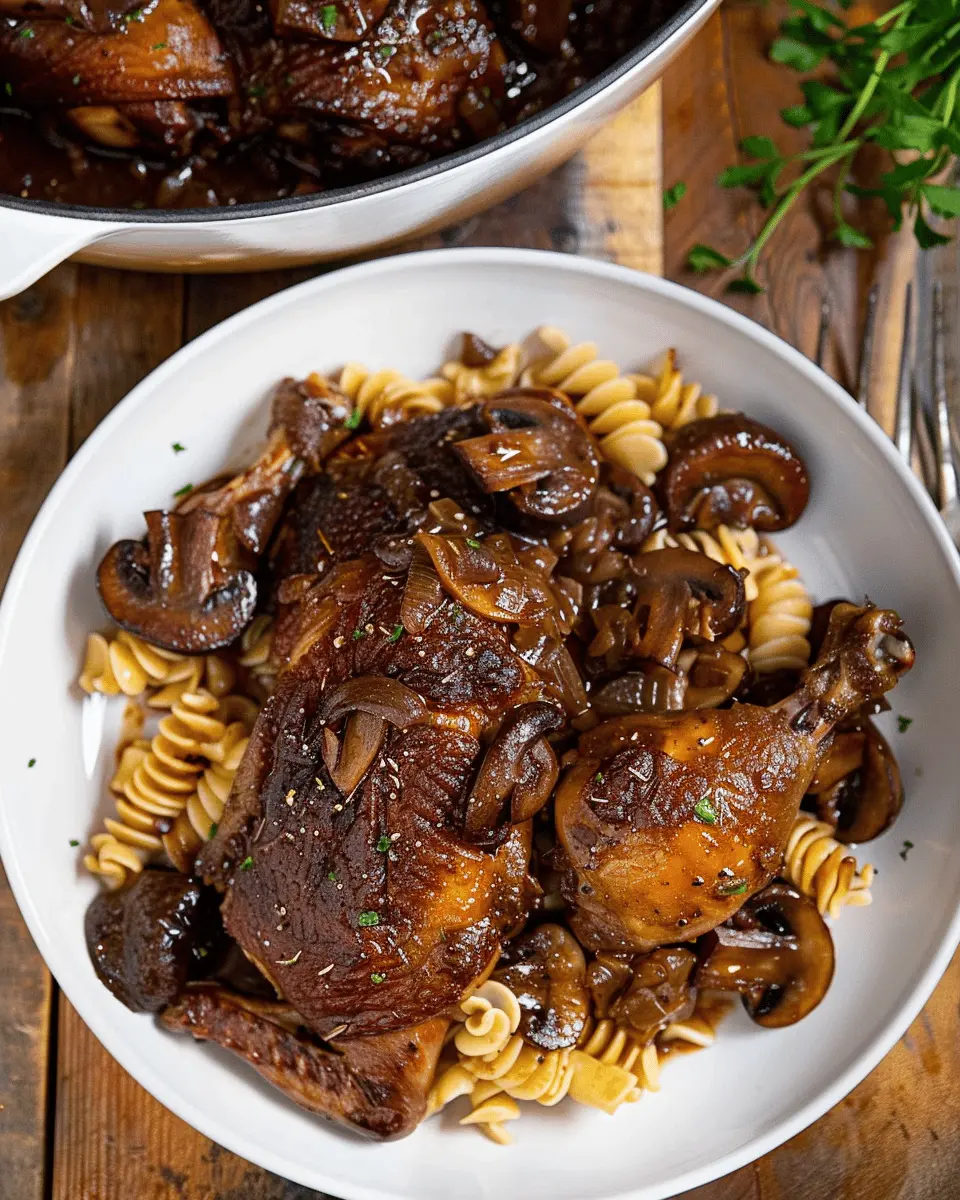 Red Wine Braised Chicken: Indulgent Recipe with Mushrooms