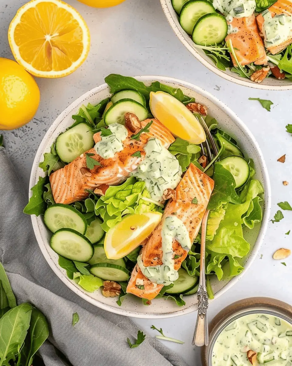 Healthy Salmon Salad with Tahini Dressing: A Refreshing Twist for Your Table