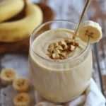 Creamy peanut butter banana smoothie (vegan)