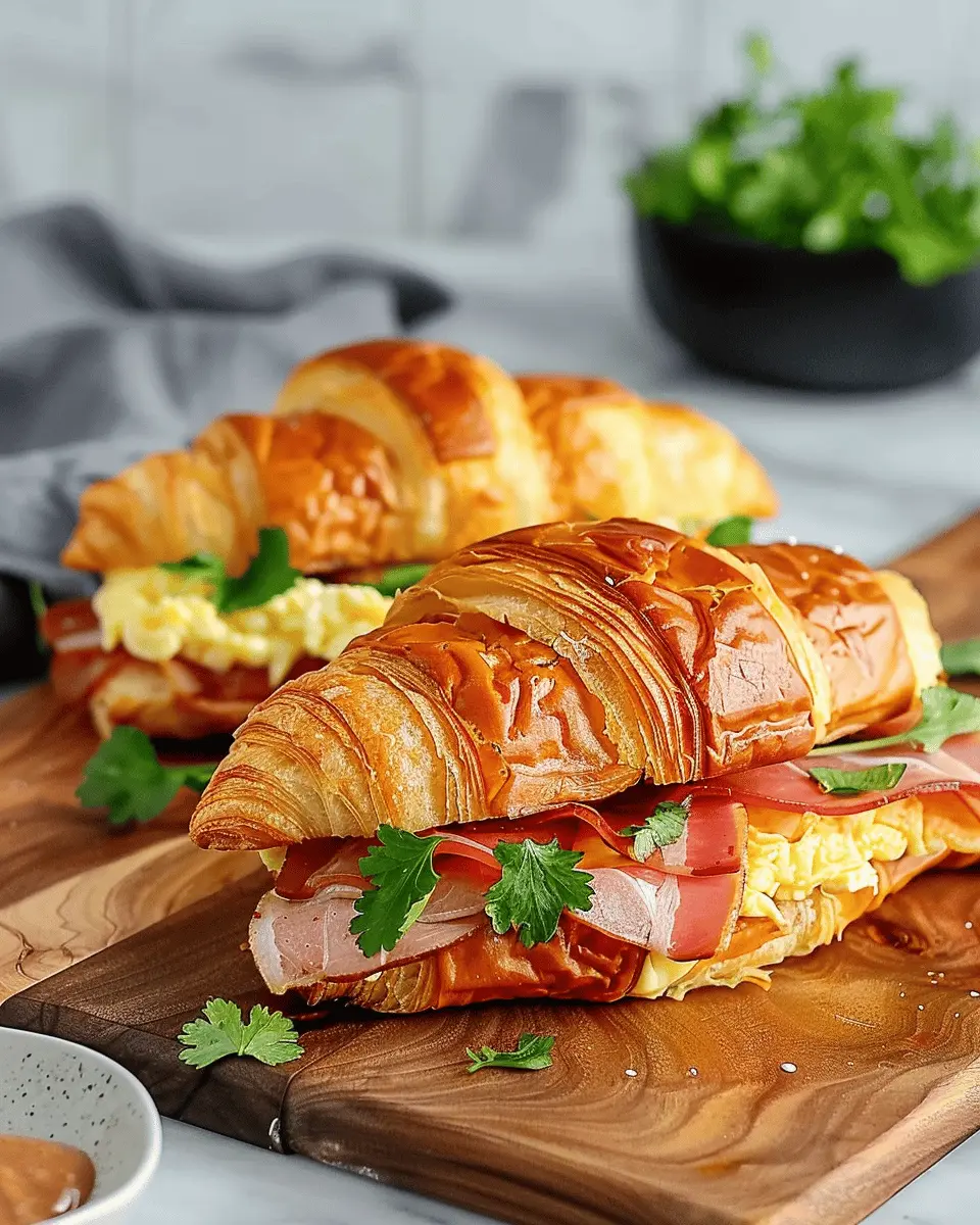 Croissant Breakfast Sandwich: Indulgent Turkey Bacon & Egg Delight
