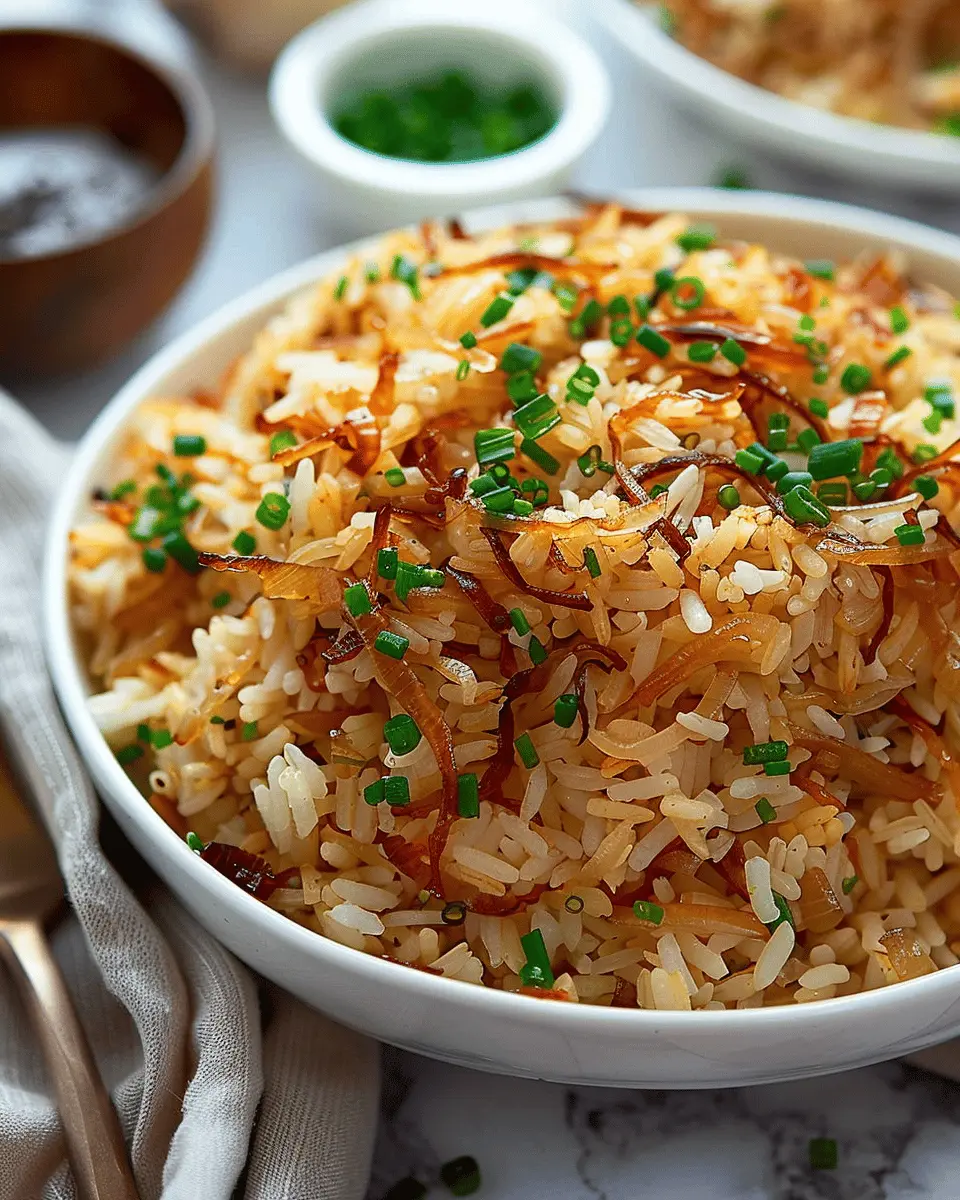 French Onion Rice: Indulgent Comfort with Turkey Bacon Delight
