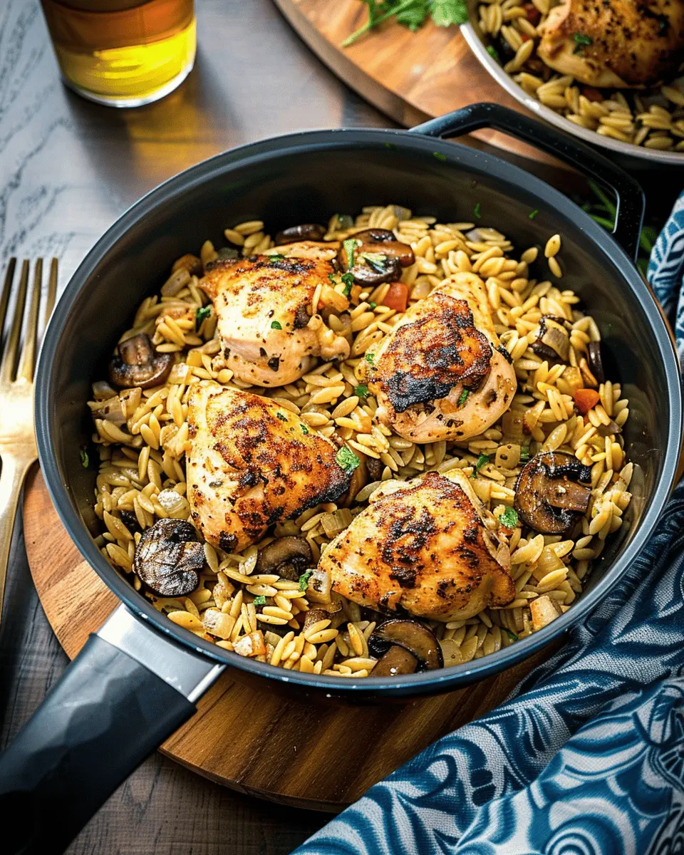 One Pot Chicken and Mushroom Orzo: Easy Comfort Food Delight