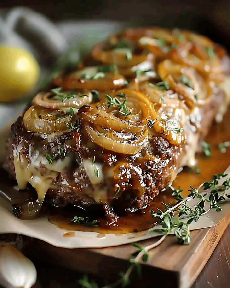 Crockpot French Onion Meatloaf: Easy & Savory Turkey Bacon Twist