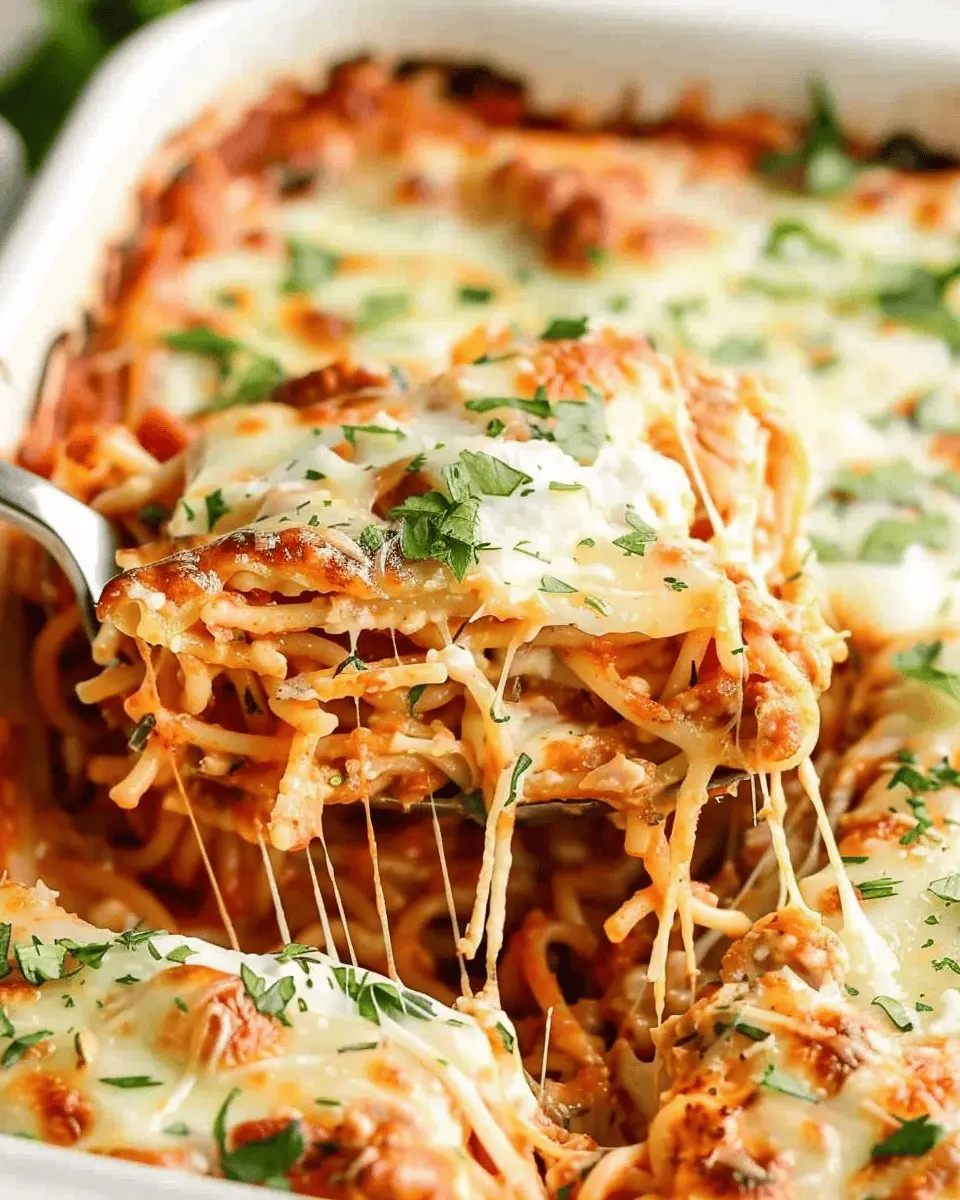 Baked Cream Cheese Spaghetti: Easy Turkey Bacon Delight for All