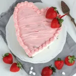 Fresh Strawberry Heart Cake