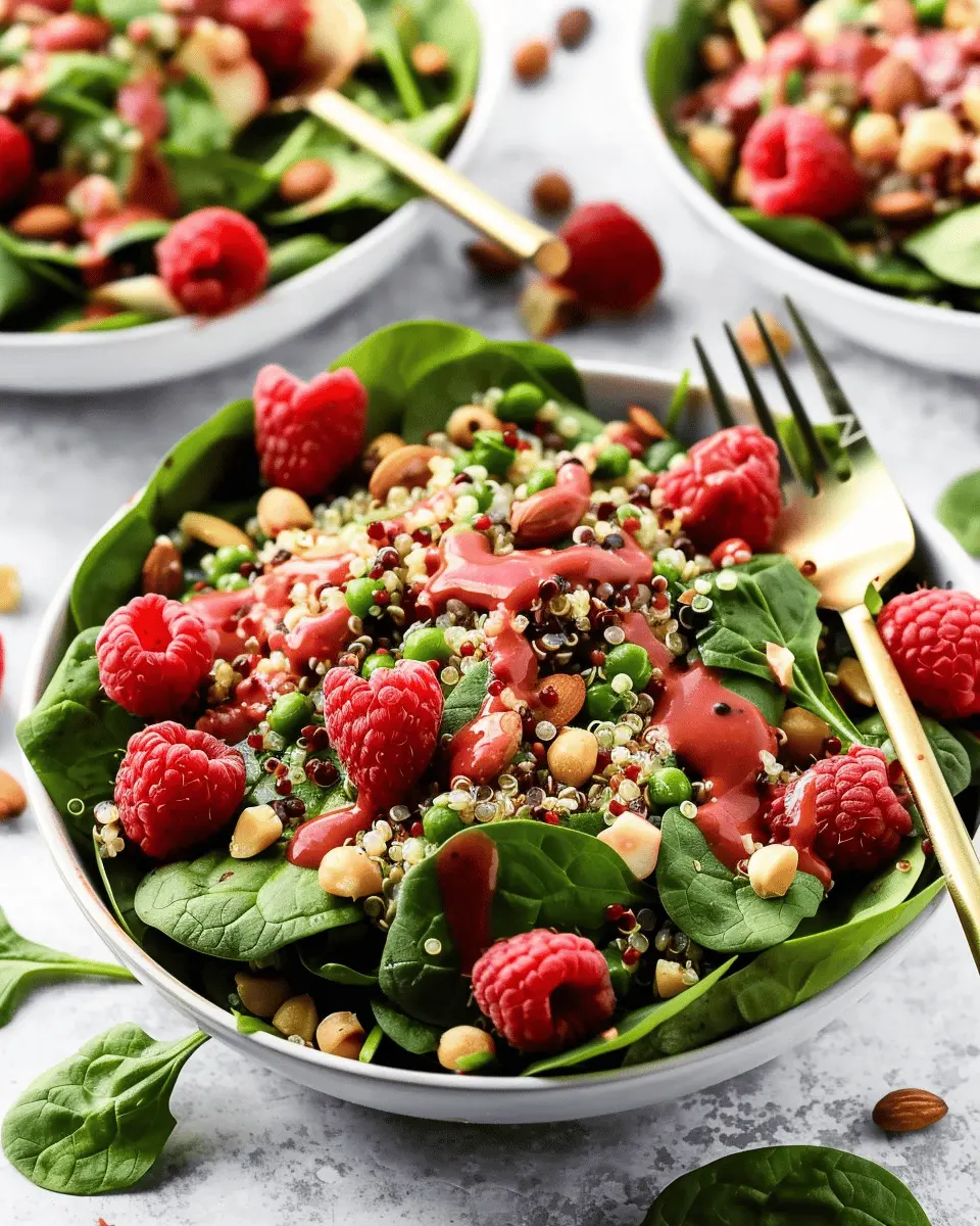 Quinoa Spinach Salad with Raspberry Vinaigrette: Easy and Nutritious Delights