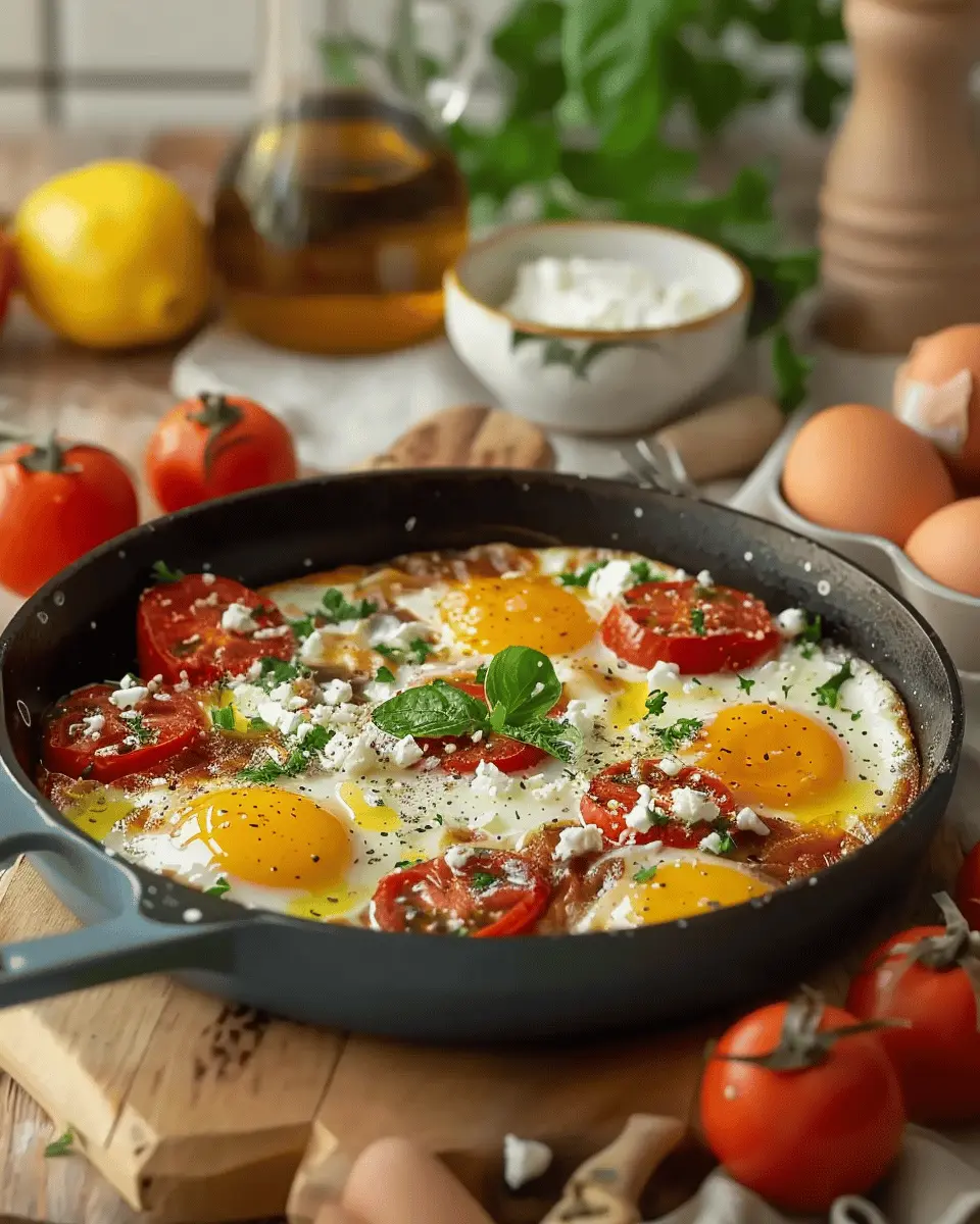 Tomato and Feta Baked Eggs Recipe: A Quick Indulgent Breakfast