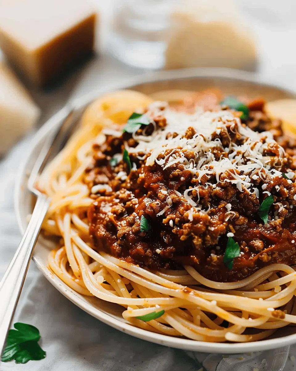 Greek Spaghetti Bolognese with Turkey Bacon and Fresh Herbs