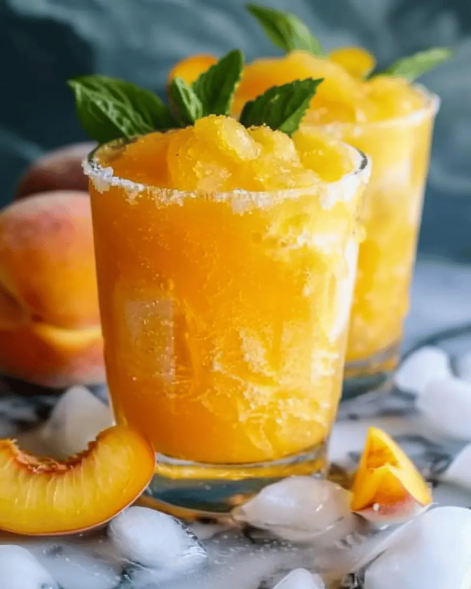 Delightfully Cool Peach Lemonade Slush: A Refreshing Summer Treat