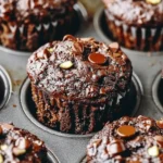 Double Chocolate Chunk Zucchini Muffins