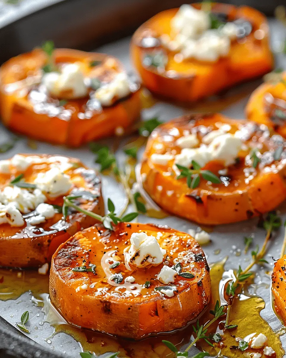 Roasted Sweet Potato Rounds: Easy Honey & Feta Delight