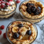 Baked Protein Pancake Bowls- great for meal prep and no banana needed!