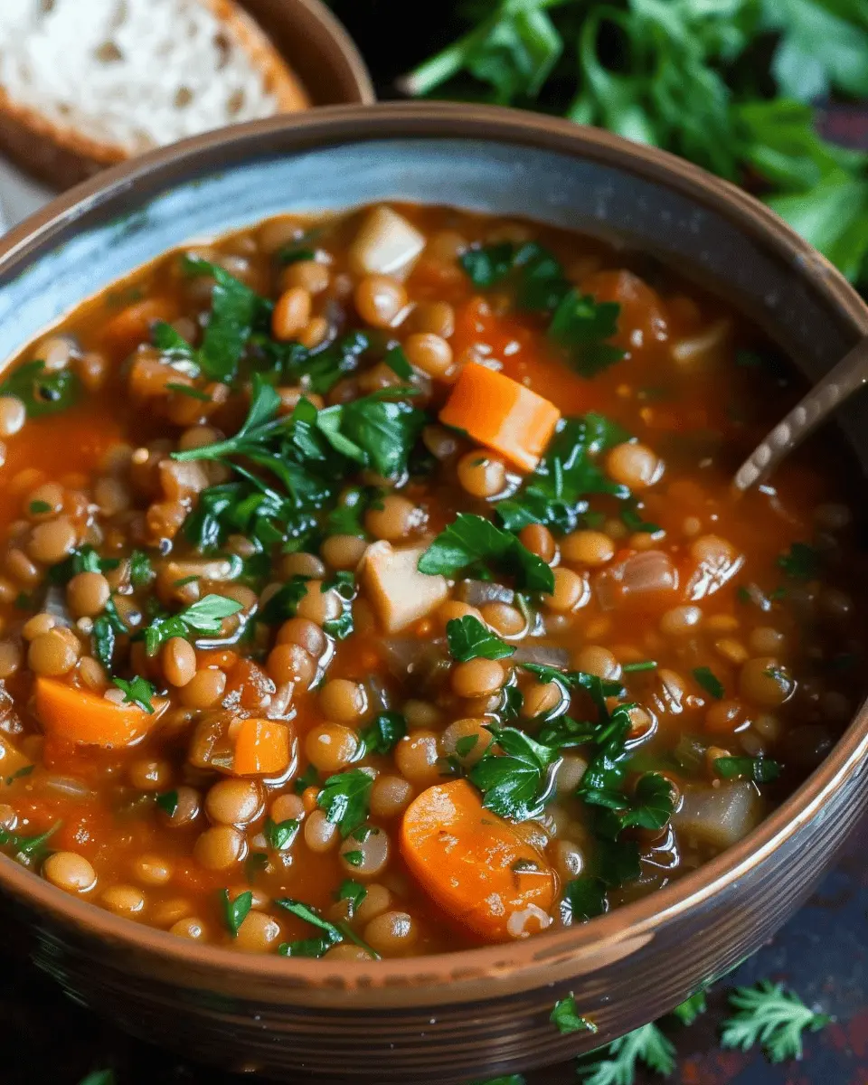 Lentil Minestrone: Easy Comfort Soup with Turkey Bacon Delight
