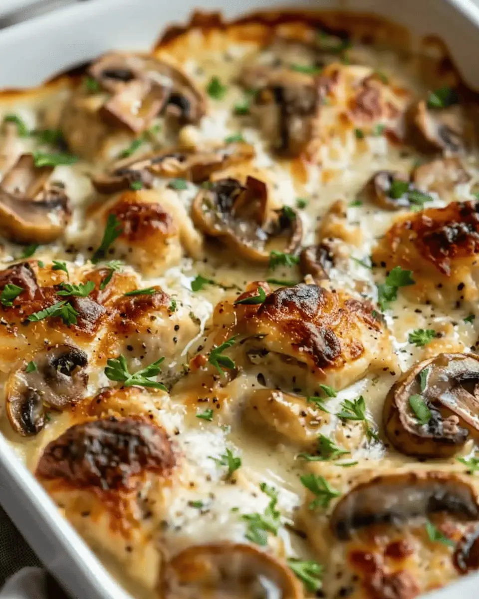Keto Garlic Mushroom Chicken Casserole: Easy Comfort Food Delight