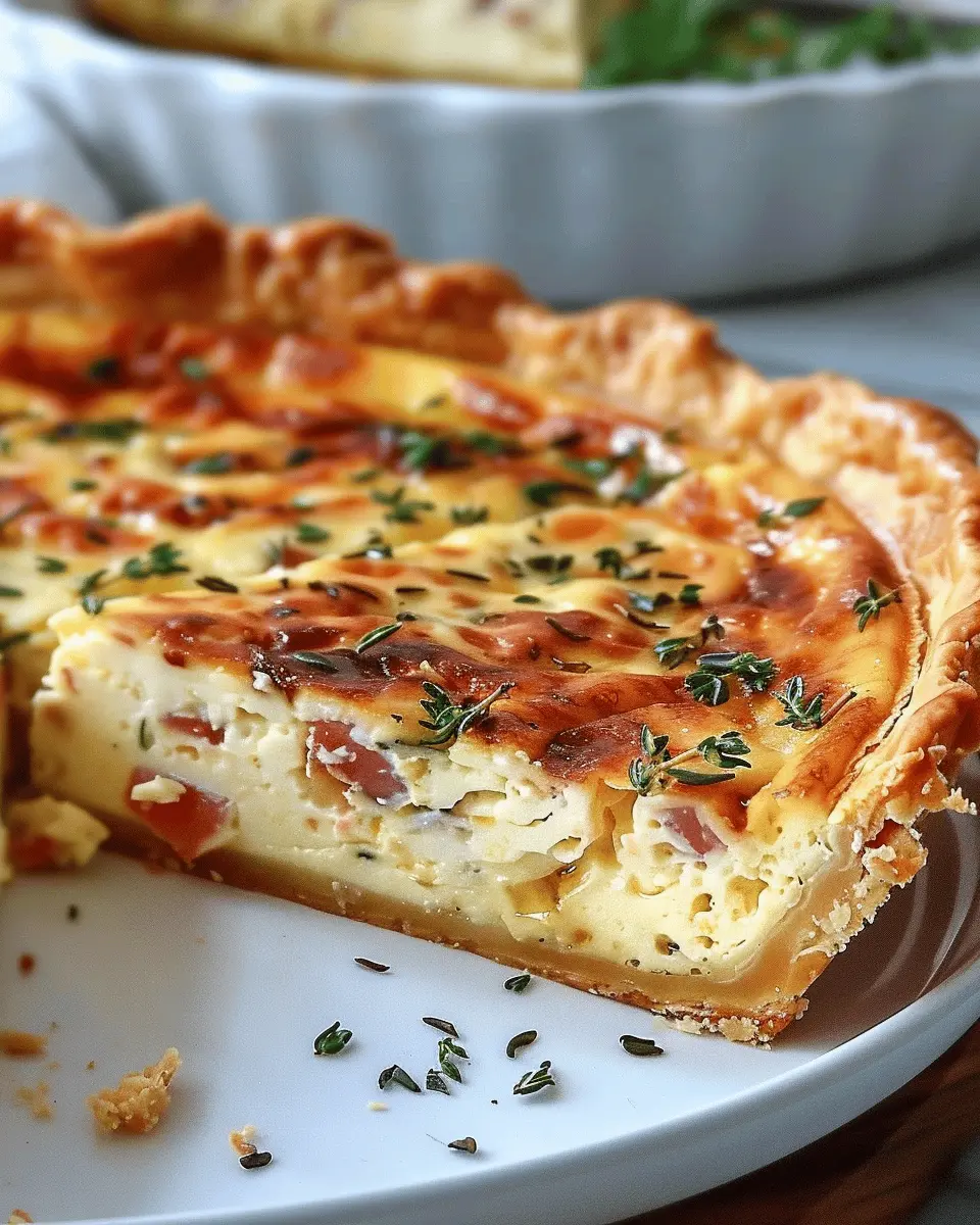 Classic French-Style Quiche with Turkey Bacon and Chicken Ham Delight