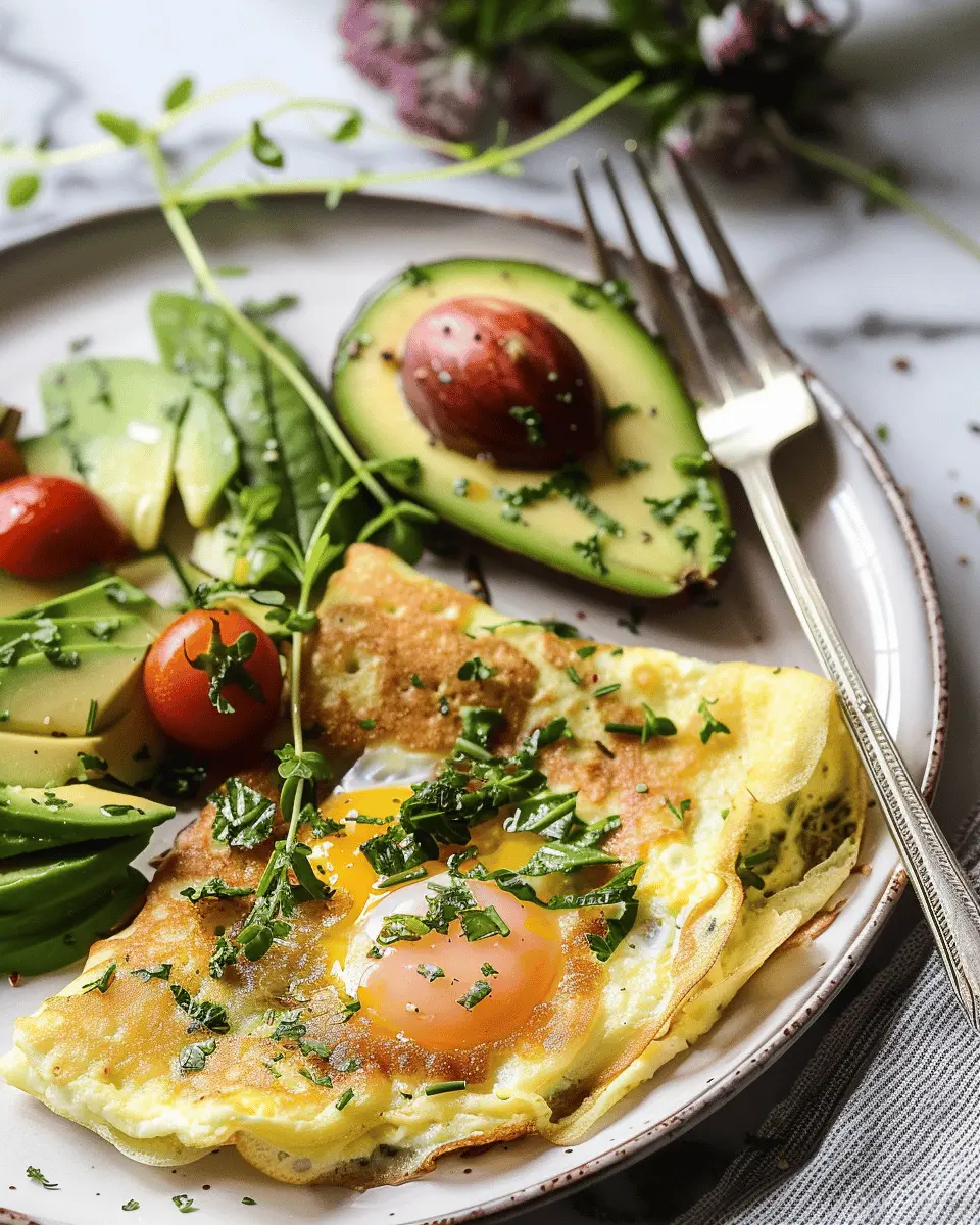 Baked Egg Crepes with Spring Herbs and Avocado for Easy Breakfast Bliss