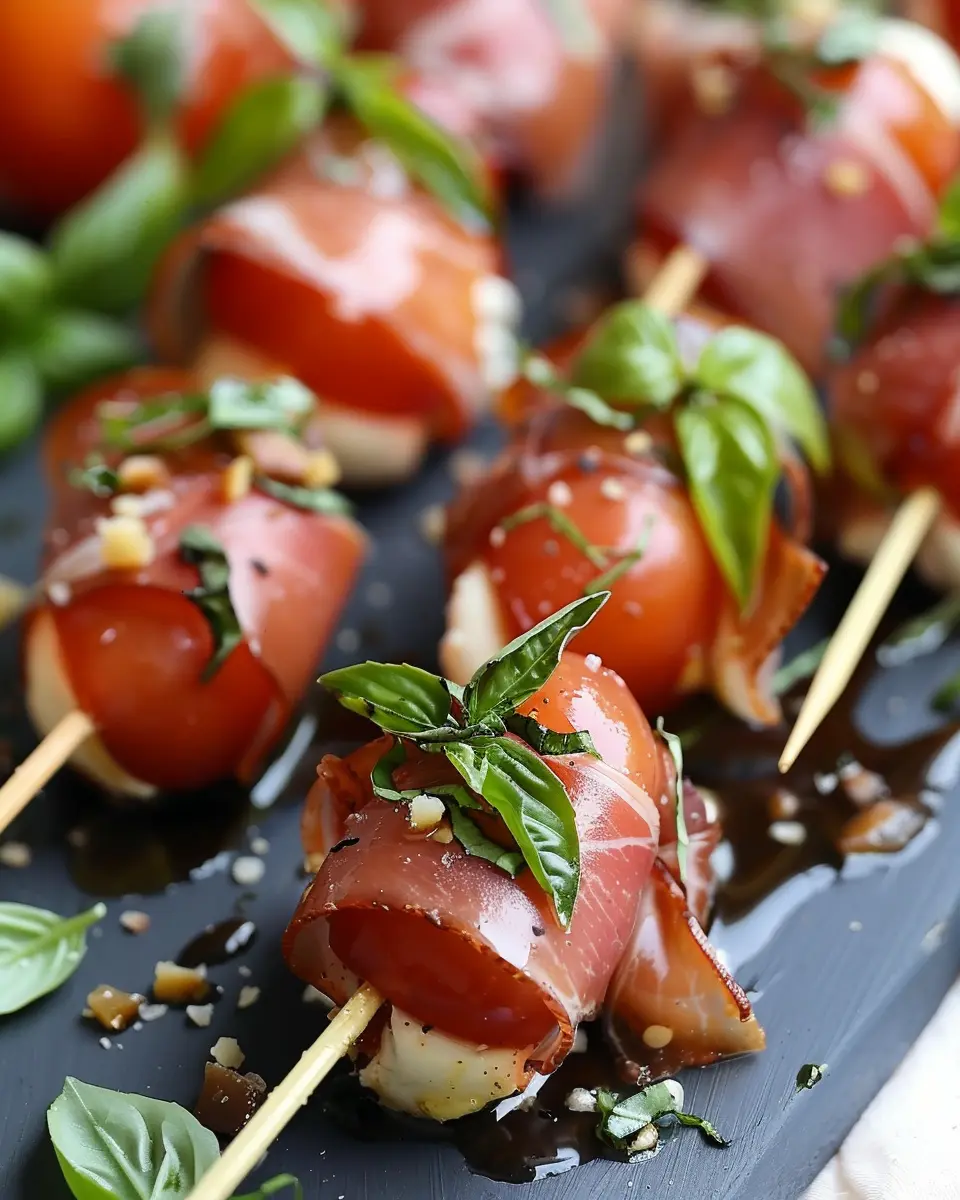 Prosciutto Wrapped Mozzarella Bites