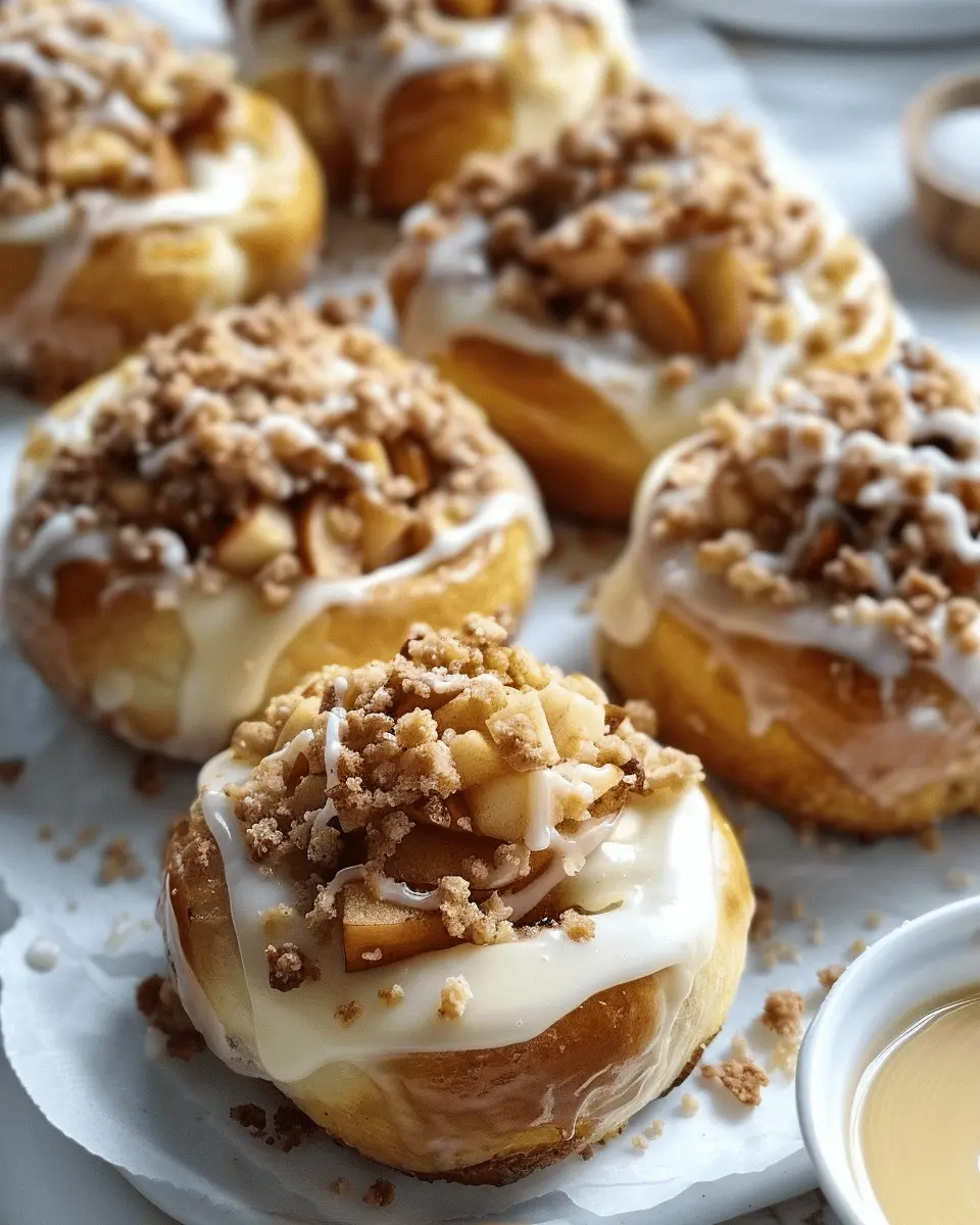 Apple Cheesecake Buns: Indulgent Crumble Topping & Sweet Glaze