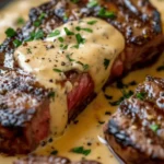 Juicy Steak with Creamy Garlic Sauce