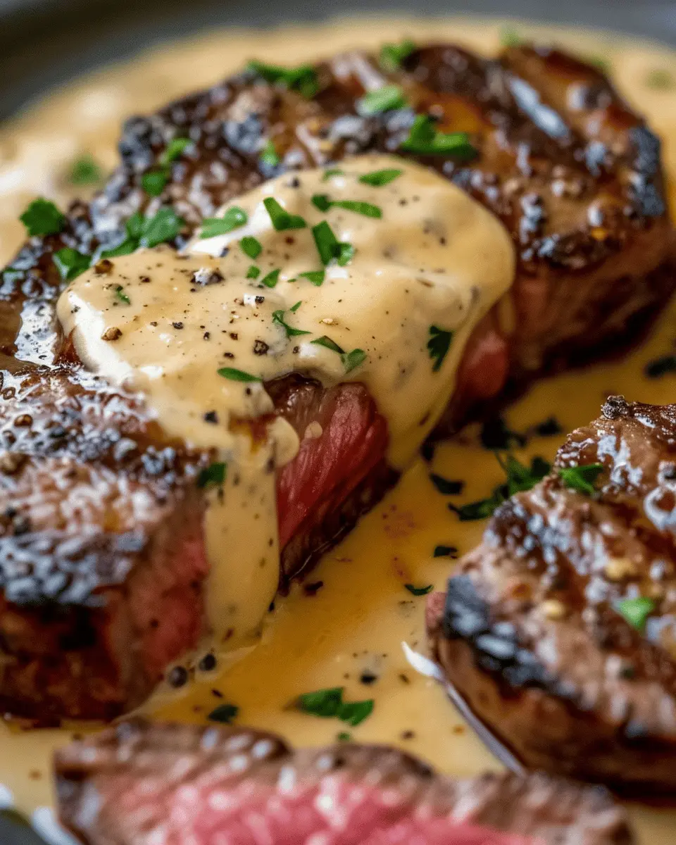 Juicy Steak with Creamy Garlic Sauce: An Indulgent Delight for Home Chefs