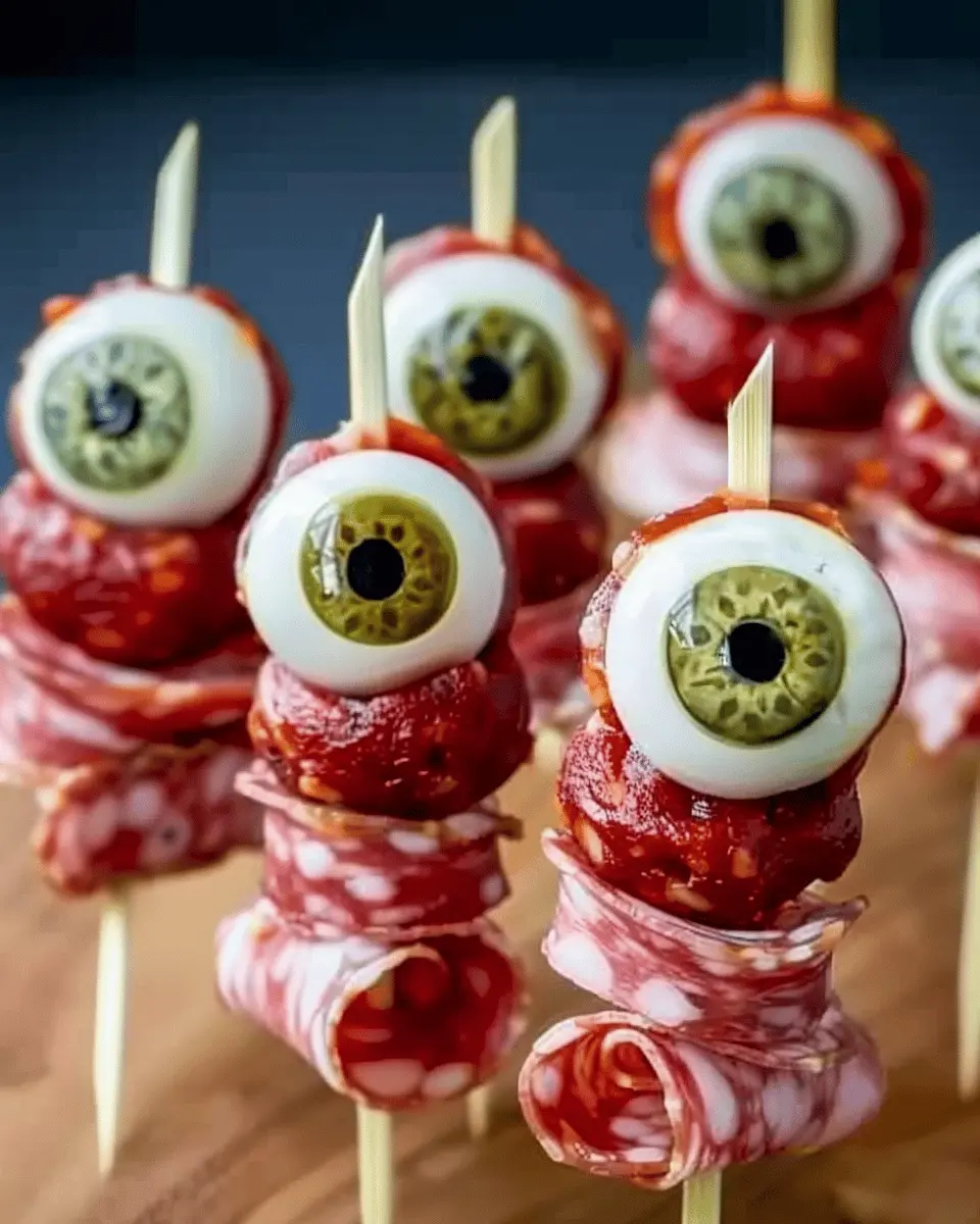 Skewered Salami Eyeballs: A Fun Halloween Treat for Everyone