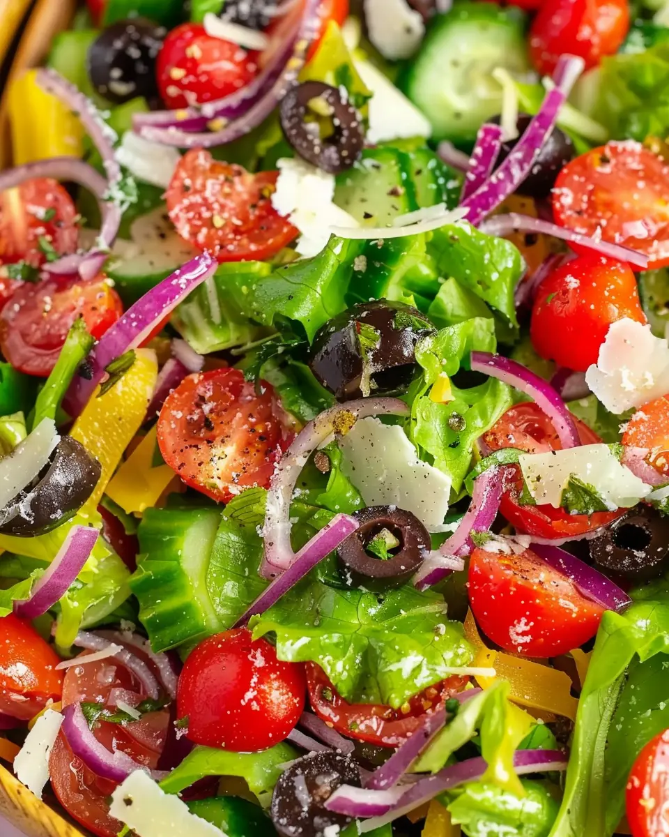 Big Classic Italian Salad with Turkey Bacon and Chicken Ham Twist