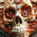 Halloween Pizza Skulls
