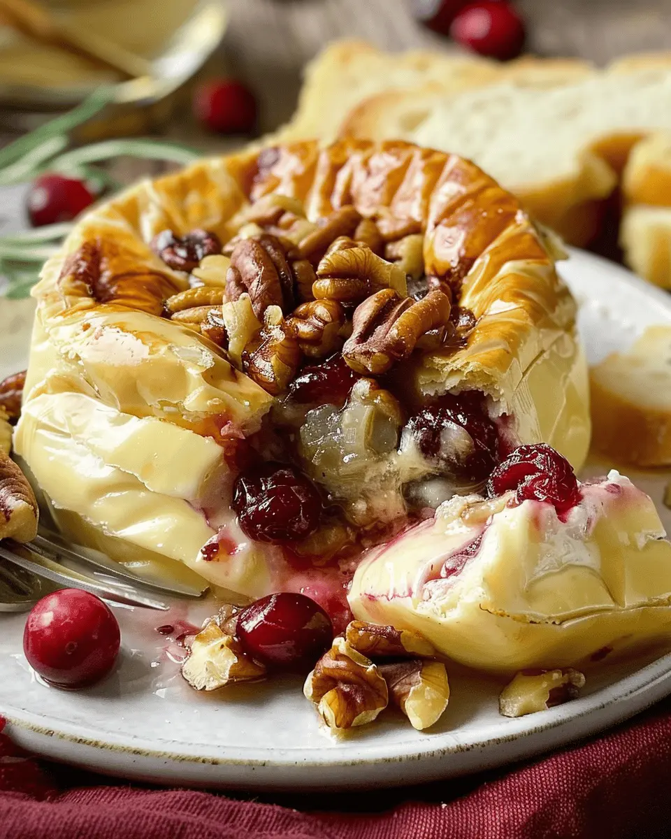 Baked Stuffed Brie: Indulgent Cranberries and Walnuts Delight