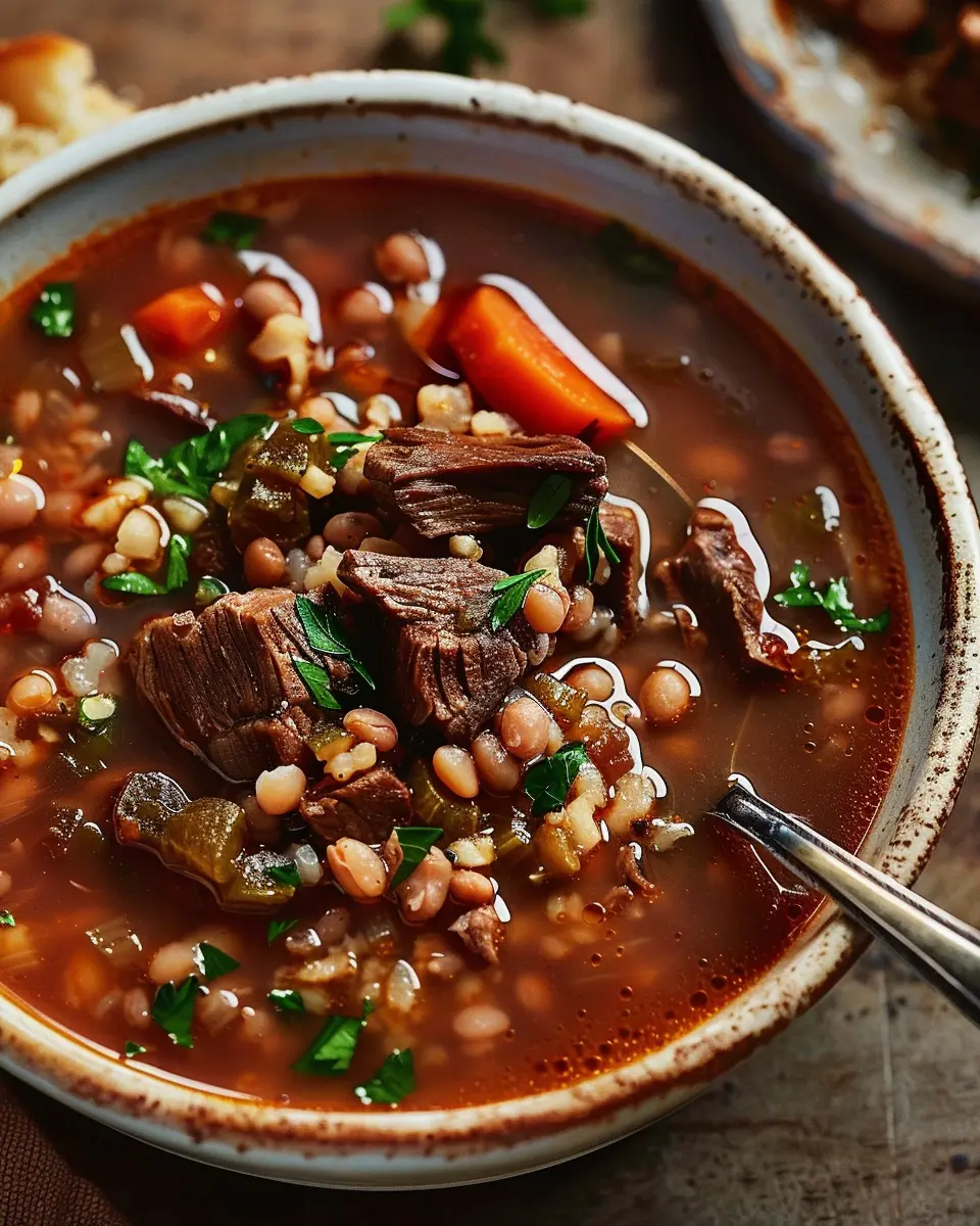 Beef Barley Soup: A Cozy Recipe with Turkey Bacon Delight