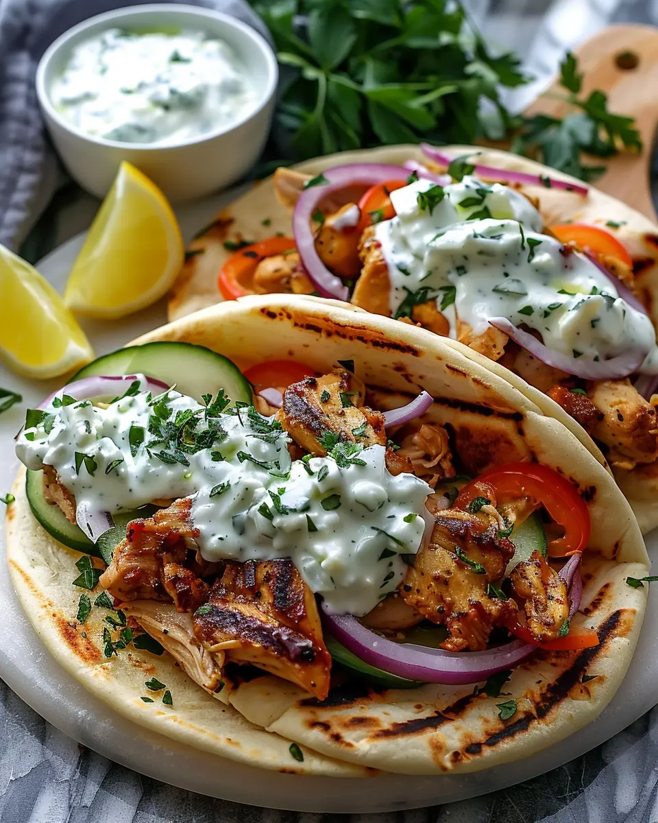 Mediterranean Chicken Gyros: Best with Creamy Feta Tzatziki