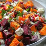 Roasted Beet and Sweet Potato Salad with Feta and Yogurt Dressing: A Hearty Autumn Dish