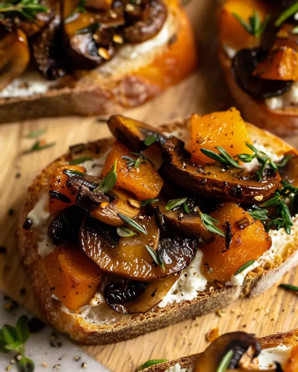 Maple Butternut Squash Crostini with Mushrooms: A Cozy Treat