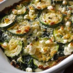 Baked Zucchini Spinach and Feta Casserole