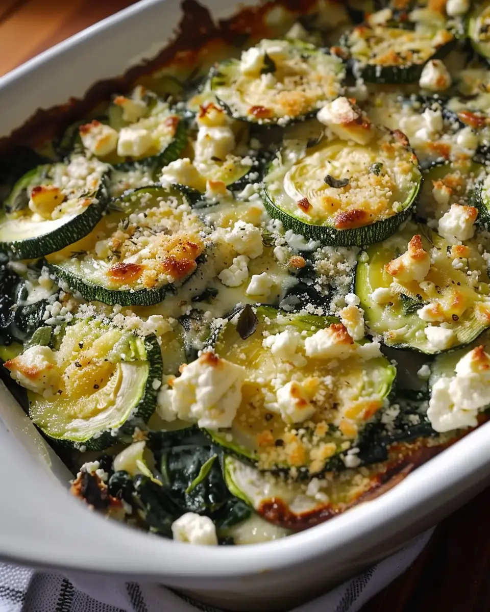 Baked Zucchini Spinach and Feta Casserole: Easy Comfort Food Delight